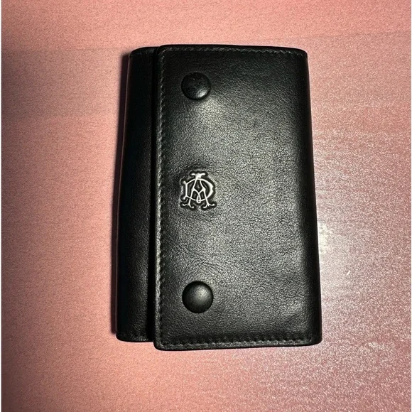 DUNHILL - DUNHILL logo leather Key Case in Black Authentic is